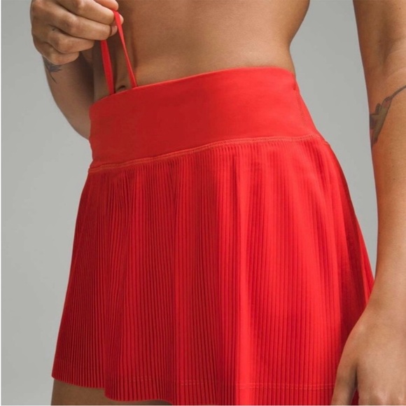 lululemon skort Pleat to Street Mid-Rise Skirt Tennis Golf Hot Heat Red 14 XL - Picture 5 of 10